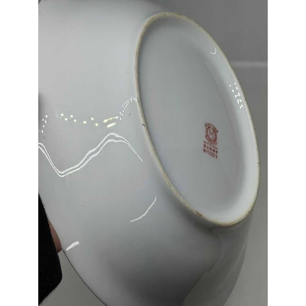 VTG Noritake Azalea Gold 9"x6.75" Cake Cookie Serving Plate Floral White JAPAN - Picture 5 of 9